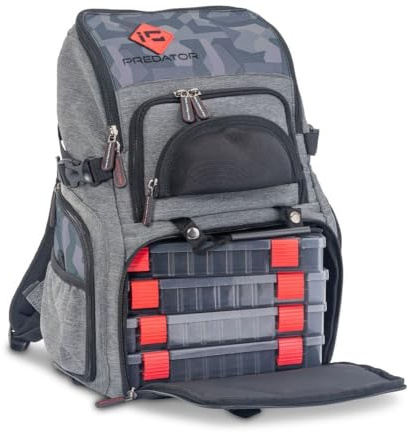 Sänger Top Tackle Systems IRON CLAW Back Packer II Angelrucksack, 400D Polyester, 33x20x45cm, mit 4 Vario Boxen, Brillenhalter, Zangenhalter, Schnuraufspulvorrichtung für Angler