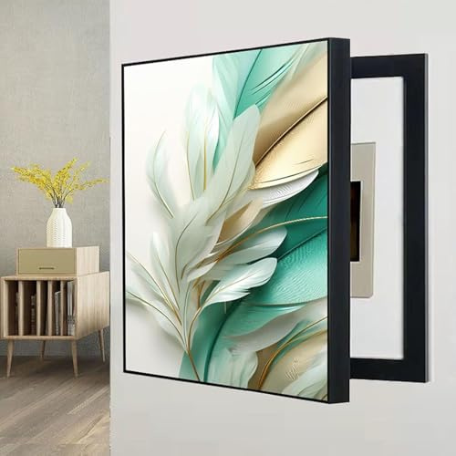 Petite couverture murale cachée – Panneau électrique décoratif et couvercle de boîte à fusibles, boîte utilitaire murale artistique, décoration de tableau de distribution amovible pour la maison et le