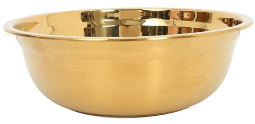 PRETYZOOM Cuenco Adecuado para Mezclar y Preparar Alimentos Redondo y Espacioso de Acero Inoxidable Dorado Fácil de Mantener en Cocina Moderna