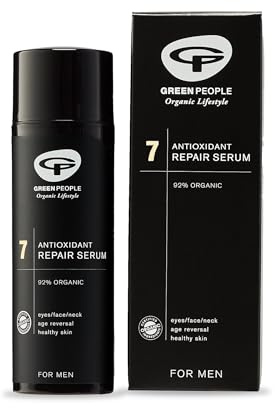 Green People Für Männer Nr. 7 Antioxidant Repair Serum, 50ml | Männer Gesichtsserum, Paraben- und Ethanol-frei, Leistungsstarke, Feuchtigkeitssepndende Formel, Geeignet für alle Hauttypen