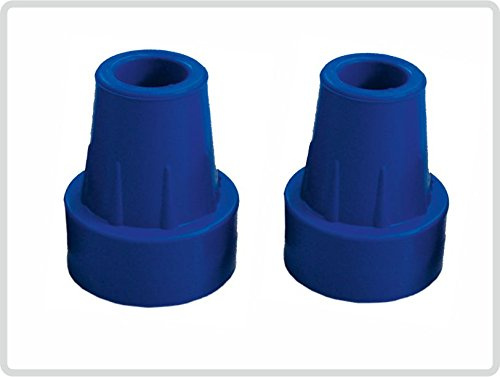 2er Set Krückenkapsel, Saugkapsel mit Stahleinlage für Gehstöcke Gehhilfen, blau - Rohrdurchmesser 16 mm