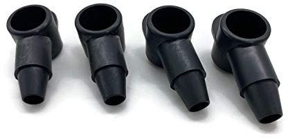 Exoda Polschutzkappe 16 25 35 50 mm² für Kabelschuhe 16 mm Kopf Schwarz konisch zulaufend aus temperaturbeständigem Vinyl für Ringkabelschuhe geeignet 4er Set