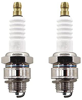 MCHNIC 2x Zündkerze für Rasenmäher mit Briggs & Stratton 3,5-6,5 PS Quantum-Motoren 300E 450E 500E 550E 625 650 675 Ersetzt Champion RJ19LM, NGK BR2LM