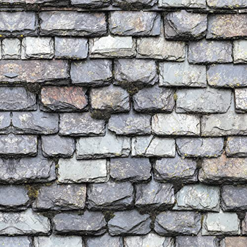 Stick & Go Repositionable Self Adhesive Dolls House Wallpaper 1:24 Scale (Set of 4 Sheets) - Old Slate Roof - No. 172