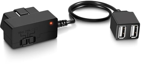 Constant Power Cable for Garmin Dash Cam, OBD-II Port Adapter with Dual USB for Car Charging, Supports Multiple Parking Modes