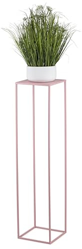 HowHomely Blumenständer Metall Rosa 100 cm Hoch - Solider und Robuster Blumenhocker Metall - Pflanzenständer für die Dekoration in Wohnzimmer Schlafzimmer oder Büro
