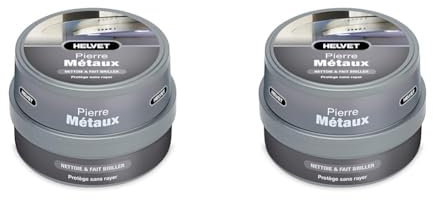 Pierre d’Entretien Spécial Métaux : Nettoie, Protège et Fait briller les métaux : aluminium, inox, chrome, cuivre, or, argent et bronze – 300 Grammes (Lot de 2)