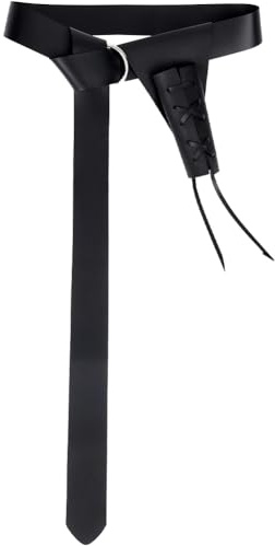 GORGECRAFT Fodero per Spada Cintura in Pelle PU Nera Medievale retrò Regolabile in Vita Pugnale Custodia Protettiva per Spalla Fibbia Posteriore Fondina per Costume da Cosplay Spada Rana Portaoggetti