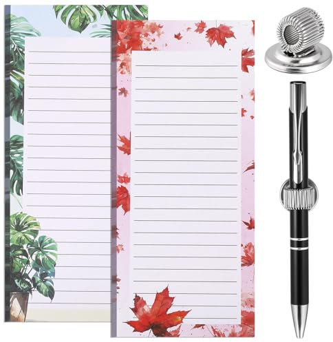 Smivyhp 2 Stück Einkaufsliste Magnetisch Kühlschrank Mit 1 Magnetisch Stifthalter 100 Blätter Einkaufszettel Block To Do Listen Block