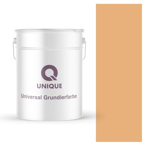 Q UNIQUE Universal Grundierfarbe 10 L – Pfirsich – Hochwertige Acrylatdispersion-Grundierung für Innen und Außen, Reduziert Farbverbrauch, Gleicht Wandfarbton aus, Profi-Qualität