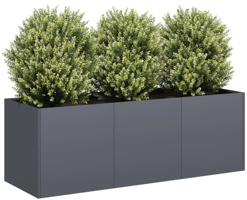 ShGaxin Jardinera de Acero Laminado en frío Antracita 120x40x40 cm, Huerto Urbano Terraza, Jardineras Exterior, Jardineria Maceteros, Mesa De Cultivo, Huerto En Casa - 860677