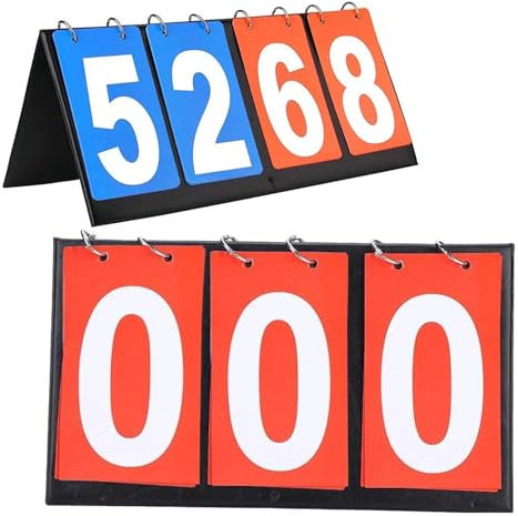 LYVQZPWLR tragbare Scorecards, Basketball Multisport Fußball Tischtennis Flip 2-stellige Badminton Anzeigetafel Volleyball Portable Professional Zähler Handbuch(4 Digit Scoreboard)