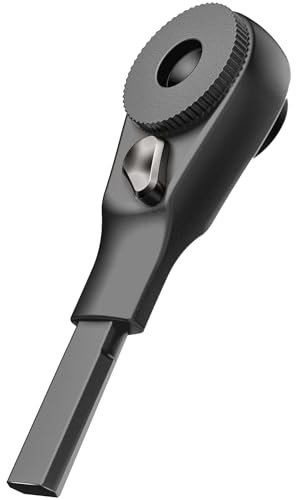 Galvanox Cacciavite a cricchetto piatto progettato per modelli Leatherman - Compatibile con kit di punte piatte multiuso e punte esagonali standard da 1/4 (nero)