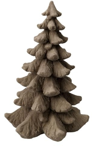 Tannenbaum Weihnachtsbaum Braun beflockt Weihnachten Tischdeko Weihnachtsdekoration Deko Figur Polyresin 20cm H