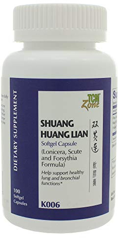 Shuang Huang Lian (Lonicera, Scute and Forsythia Formula) for Respiratory Support* 100 Softgel Capsules