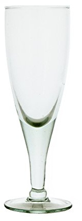 Grehom Recycled Glass Wine Glasses (Set of 2) - Champagne (230 ml) | Natural variations, subtle bubbles give every glass individual character, a classic shape for celebrations. Dishwasher safe.