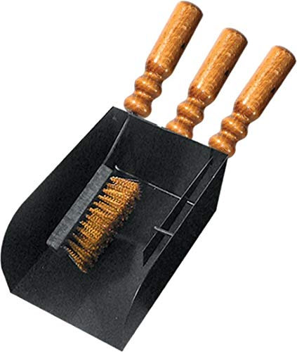 KIT ATTREZZI STUFE A PELLET Cruccolini con paletta raschietto e spazzola in ottone