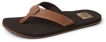 Reef Twinpin Mens Beach Flip Flop, Soft Cushion Footbed, Water Friendly, Brown, 10