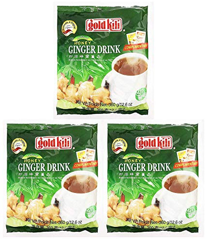 3 X Chinese Instant Ginger drink, Ginger tea Gold Kili (20 Sachets)