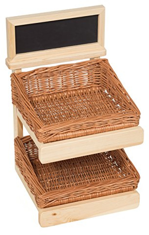 Prestige Wicker Counter Top Display Stand Wooden, Natural