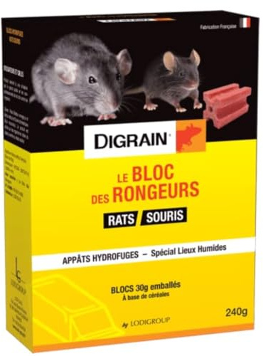 DIGRAIN Le Bloc des Rongeurs, Jaune, 14 x 5.5 x 18.5 cm