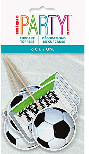 Fussball-Party-Kuchentopper - 6er-Packung