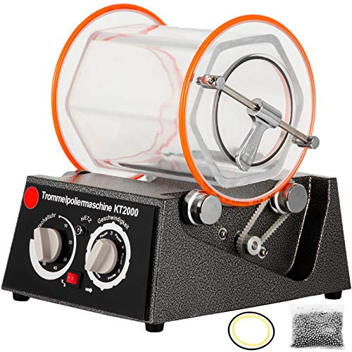 VEVOR Lucidatrice per gioielli in policarbonato da 5 kg, Rotary Tumbler, 60 W, per lucidare gioielli, lucidatura, rotante e per laboratori a sfera, antiscivolo