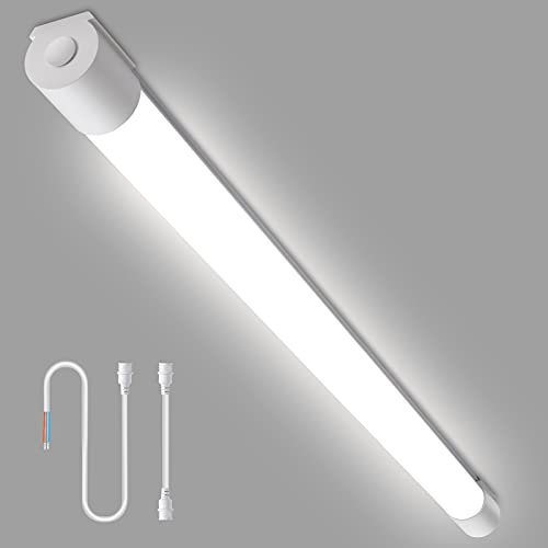 Feuchtraumleuchte 150cm, LED Röhre Reihenschaltung 40W 4400LM, LED Deckenleuchte Flimmerfrei 4000K, IP66 Wasserfest Werkstattlampe Leuchte für Garage Keller Feuchtraum Bad Büro Warenhaus Hobbyraum