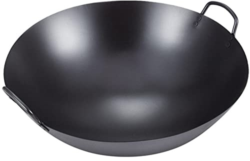 BAILR Antióxido Wok Sartenes, Sarten Wok Resistente a Rayones y Antiadherente, Ergonómico Sartén para Wok para Estufa Eléctrica, Cocina De Inducción y Gas Natural (A 43cm)