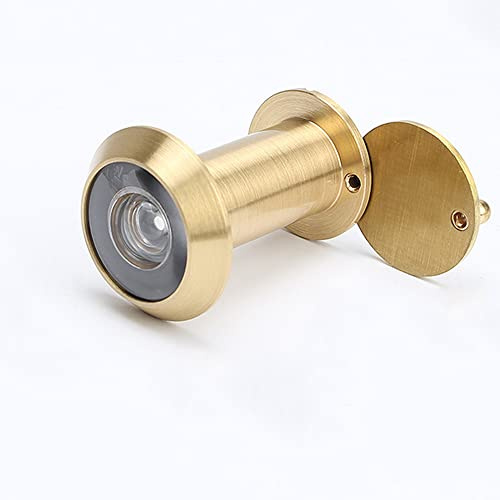 Mirilla de cobre para puerta, visor de 200 grados con cubierta de privacidad, visor de seguridad para puertas de 35-60 mm