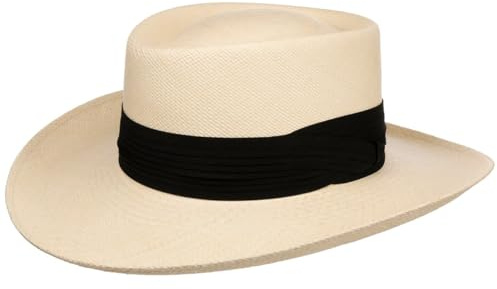 Lierys Sombrero Panamá Classic Gambler Mujer/Hombre - Made in Ecuador de Sol Paja Verano Primavera/Verano - M (57-58 cm) Natural