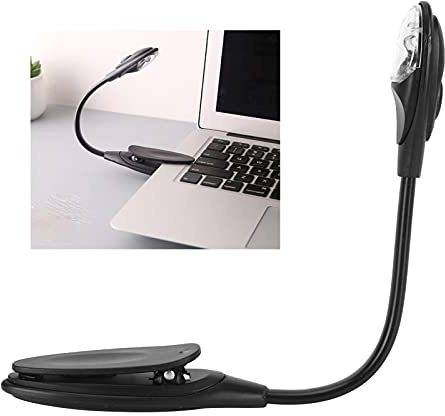 Pilipane 360 ° Verstellbare Tragbare Flexible Buchlampe mit Klemme Mini-LED Leselampe Buch Klemme, Leichte Augenpflege-Buchlampe für Schlafzimmerreisen (schwarz)