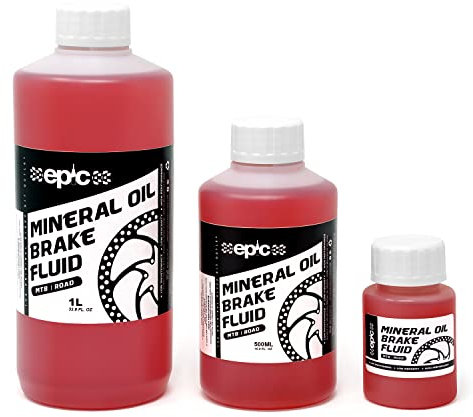 Epic Mineral Oil Brake Fluid for Shimano/Tektro/TRP Disc Brakes | MTB & Road | High Performance Oil for Brake Bleeding | Red - 500ml
