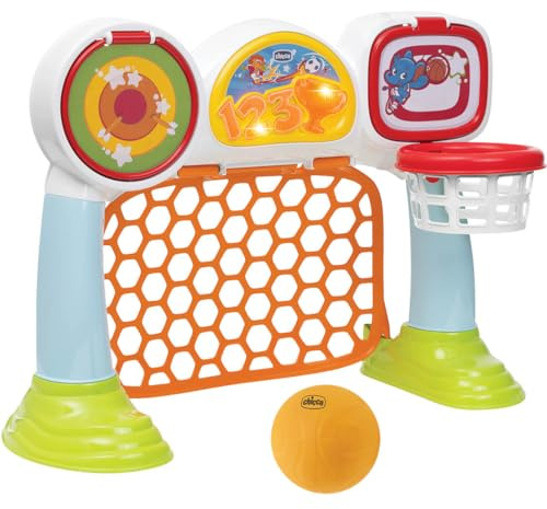 Chicco Multisport League Game, Juego Electrónico e Interactivo, Canasta, Marcador con Luces y Sonidos, 3 Modos de Juego, Pelota de Plástico Blanda Incluida, Juguetes para Niños de 2 a 5 Años