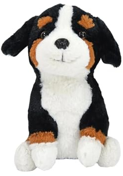 Kögler 75993 - Labertier Berner-Sennenhund Rocky, ca. 19,5 cm groß, nachsprechende Plüschfigur mit Wiedergabefunktion, plappert alles witzig nach und bewegt sich