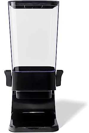 FHJP Cereal Dispenser Countertop, 5L Kitchen Organization Cereal Containers Storage, Desktop Candy Dispenser Plastic Cereal Dispenser, Snack Containers Can Hold Granola, Dry Food, Grain (Black, 1Pc)