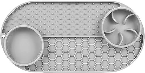 Lesipee Leckmatte 4-in-1, Slow Feeder Hundenapf, rutschfest, spülmaschinenfest, Angstlinderung, Futtermatte für Butter, Joghurt, Erdnuss