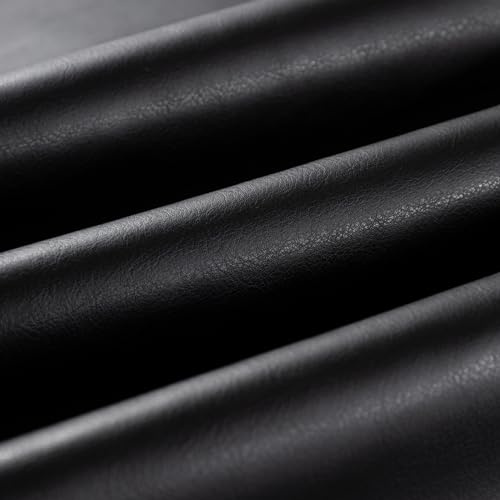 Wooqu Buchtuch aus PU-Leder, PU-beschichtet und Vliesboden, lederähnliche Optik, weich, 43,2 x 73,7 cm, für Buchbindung, Casco Grain, Schwarz