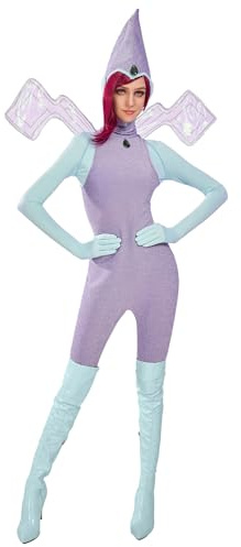 Winx Club Costume da fata Tecna Cosplay da donna, tuta con cappello e un paio di ali