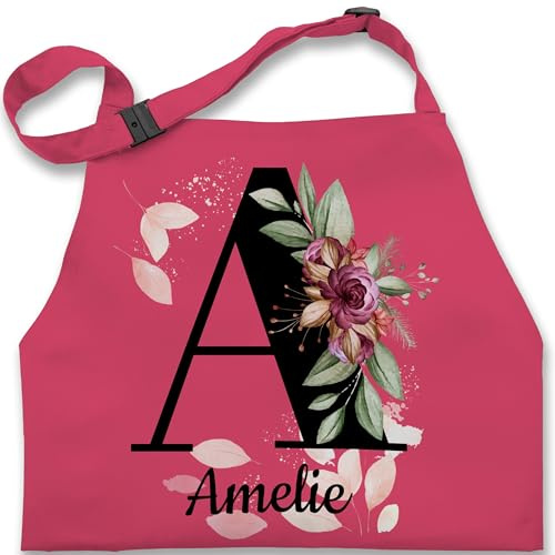 Geschenk mit Namen personalisiert by Shirtracer - Kinderschürze Schürze Kinder Jungen Mädchen - Weihnachten Anfangsbuchstabe - Buchstabe anpassbar mit Name I Geschenk Initialen