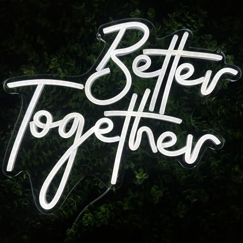Better Together Neon-Schild Led Neon-Wanddekoration LED-Schild Verlobung Party Hochzeit Club Jubiläum Bar Geburtstag Dekoration USB Stromversorgung Verstellbare Helligkeit