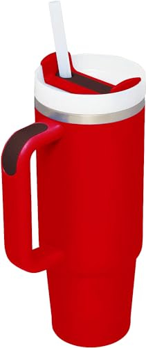 YOUEXPERT Stanly Cup Dupe - Bicchiere termico da 850 ml, con manico, in acciaio inox, con coperchio e cannuccia, 850 ml, per sport