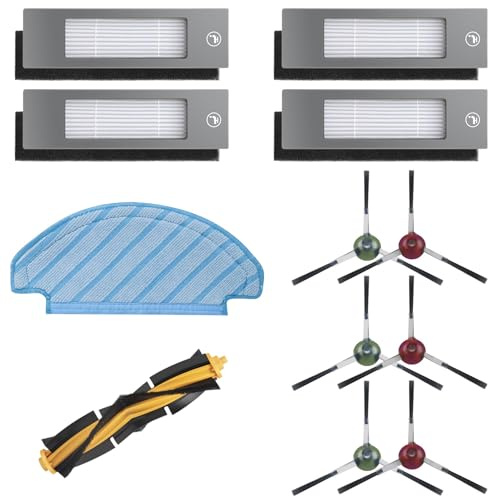 Zubehör kompatibel für Ecovacs Deebot N8,T8,T8+,T8 AIVI,T8 MAX,N8,N8+,N8 Pro,N8 Pro+,T9,T9+ ozmo 950 920,Ersatzteile für Staubsauger 1Hauptbürste,1 Wischtücher,4Filter,6Seitenbürsten (12 Zubehör)