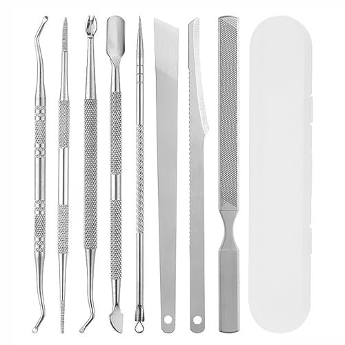 EUZUXU 8 Stück Eingewachsene Zehennägel Set, Professionelle Nagelpflege Eingewachsene Fußnägel Datei & Lifter Kit, Nagelfeile und Eingewachsene Zehennagel Werkzeug