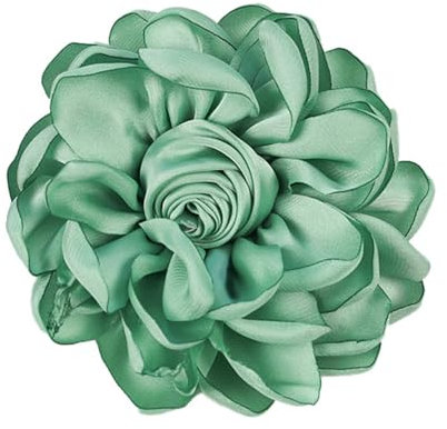 10CM Rose Blume Brosche, Blume Ansteckblume, Blume Haarspange, Haarclip Blume, Rosen Haarnadeln Haarblume Haarblüte Haarschmuck (Hellgrün)