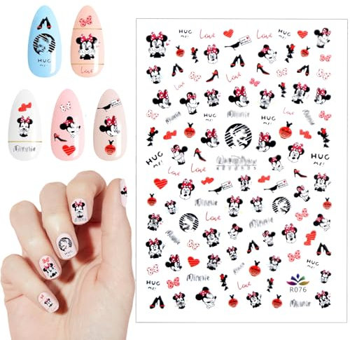 Nagelsticker, Cartoon Mouse Nailart Sticker Kawaii Sticker Nagelsticker Kinder Mini Niedliche Cartoon Nagelkunstaufkleber Geschenke für Mädchen Damen Kinder(70+ Decals)