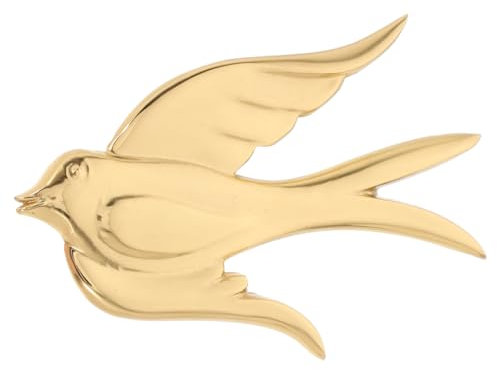 PRETYZOOM Décoration Murale en Laiton Hirondelle 3 Pièces Sculpture Murale Oiseau Doré pour Salon Chambre Maison 3D Ornement Suspendu 3.5X2.4 Pouces