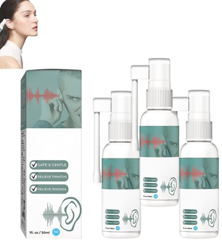 QRXALISA Spray para el cuidado de los oídos, spray de limpieza de cerumen, espray para aliviar el tinnitus