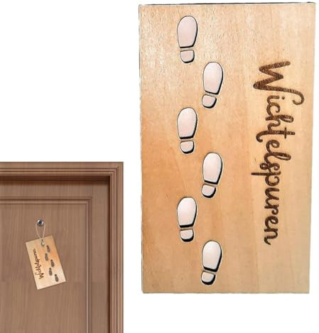 Generisch Neue Wichtel-Vorlage Fußabdruck, Wichtel-Schablonen-Fußabdrücke, Fußabdruck-Schablonen für Böden, Weihnachtszwerg-Fußabdruck-Schablone, Holzhandwerk-Heimdekorationsanhänger