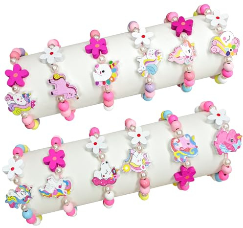 Hanqing 12Pcs Girls Princess Friendship Bracelets, Girls Party Bag Fillers, Party Bag Stocking Filler for Kids, Christmas Birthday Party Favours